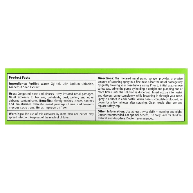 Xlear, Ксилитол Солевой Назальный спрей, быстрого действия, 45 мл