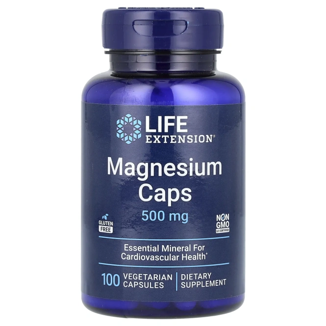 Magnesium Caps Life Extension Магний 500 мг, 100 вегетарианских капсул
