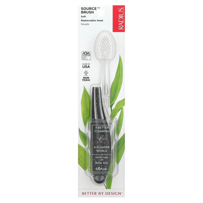 RADIUS, Source Toothbrush, мягкая, 1 зубная щетка, 1 сменная насадка