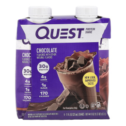 Quest Nutrition, Протеиновый коктейль, шоколад, 4 коктейля, 325 мл (11 жидк. унц.)