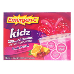 Emergen-C, для детей, фруктовый пунш, 30 пакетиков, 9,7 унций (2,6 гр)