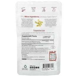 Micro Ingredients, выдержанный экстракт чеснока без запаха, 300 капсул (250 мг в 1 капсуле)