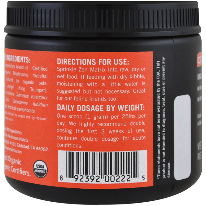 Canine Matrix, Истина, грибной порошок, 0.44 фунтов (200 г)