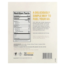 Rise Bar, Протеиновый батончик, миндальный мед, 12 батончиков по 60 г (2,1 унции)