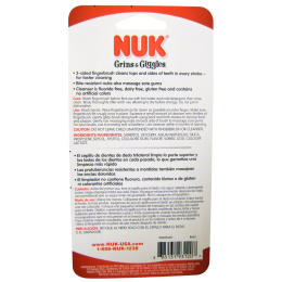 NUK, Улыбки & Хохот Набор для малышей с 3-сторонней щеткой-напальчником, 3+ месяцев, Мягкий, 1 Средство для чистки зубов, 1 щетка-напальчник