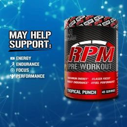 EVLution Nutrition, RPM, предтренировочный комплекс, тропический пунш, 351 г (12,4 унции)