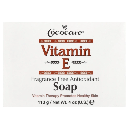 Cococare, Мыло с витамином Е, без запаха, антиоксидантное, 4 унции (113 г)
