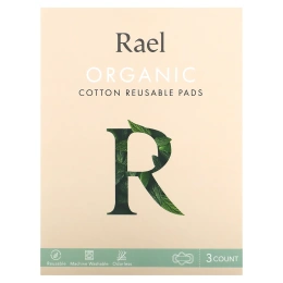 Rael, Многоразовые прокладки из органического хлопка, размер L, 3 шт.