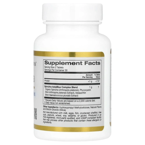 California Gold Nutrition, AstaBlue, комплекс со спирулиной, 60 таблеток