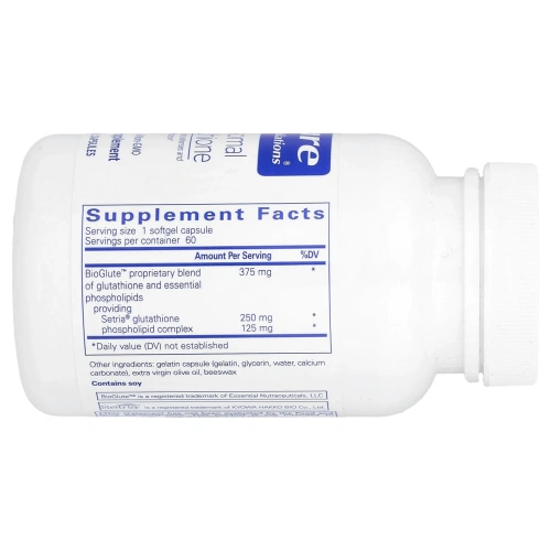 Pure Encapsulations, Липосомальный глутатион, 60 мягких капсул