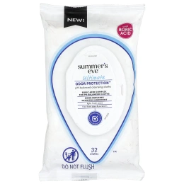 Summer's Eve, Ultimate Odor Protection™, очищающие салфетки со сбалансированным уровнем pH, легкая свежесть, 32 салфетки