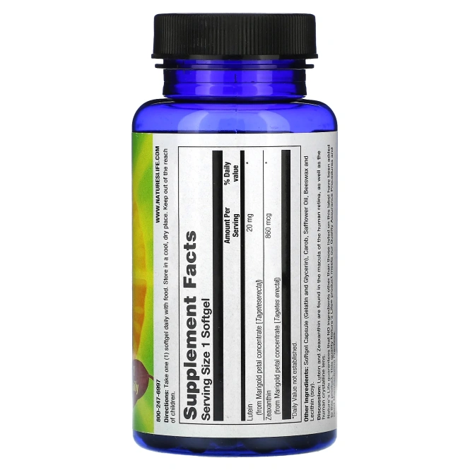 Nature's Life, лютеин, 20 мг, 60 капсул