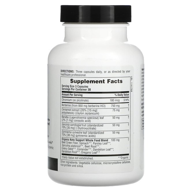 Nature's Plus, KetoLiving, контроль над уровнем сахара, 90 капсул