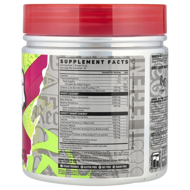 Ghost, Legend®, предтренировочный комплекс, Warheads®, арбуз, 660 г (23,3 унции)