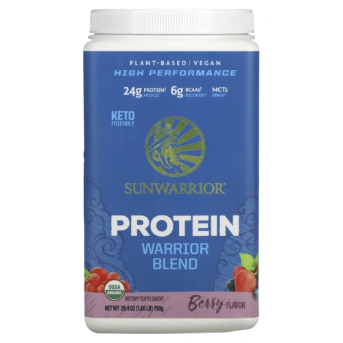 Sunwarrior, Органический протеин растительного происхождения Warrior Blend Protein,ягоды, 1.65 фт. (750 г)