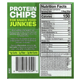 Legendary Foods, протеиновые чипсы, халапеньо и чеддер, 7 пачек по 34 г (1,2 унции)