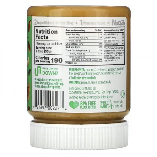 Nuttzo, Peanut Pro 7 Nut & Seed Butter, Smooth, 12 oz (340 g)