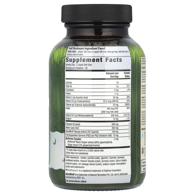 Irwin Naturals, PQQ Healthy Brain ALA & BacoMind®, 60 мягких таблеток