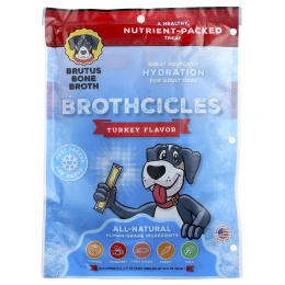 Brutus Bone Broth, Brothcicles, для взрослых собак, с индейкой, 6 тюбиков по 59 мл (2 жидк. унции)
