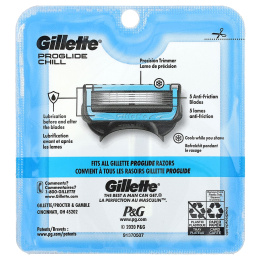 Gillette, Сменные кассеты для бритья Fusion5 Proshield, Chill, 4 кассеты