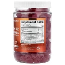 Vitamatic, D3 и K2, жевательные таблетки, со вкусом натуральной малины, 240 жевательных таблеток
