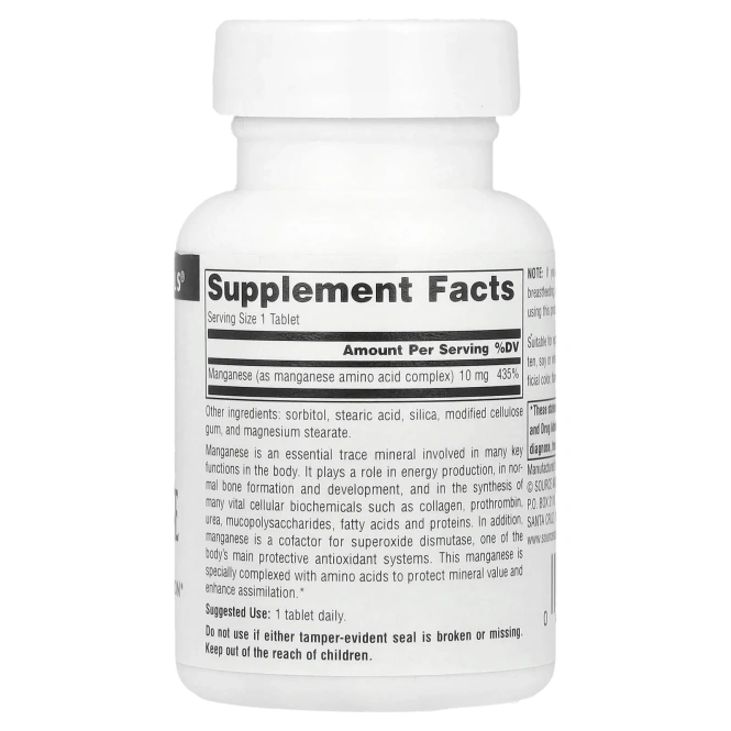 Source Naturals, Марганец, 10 мг, 100 таблеток