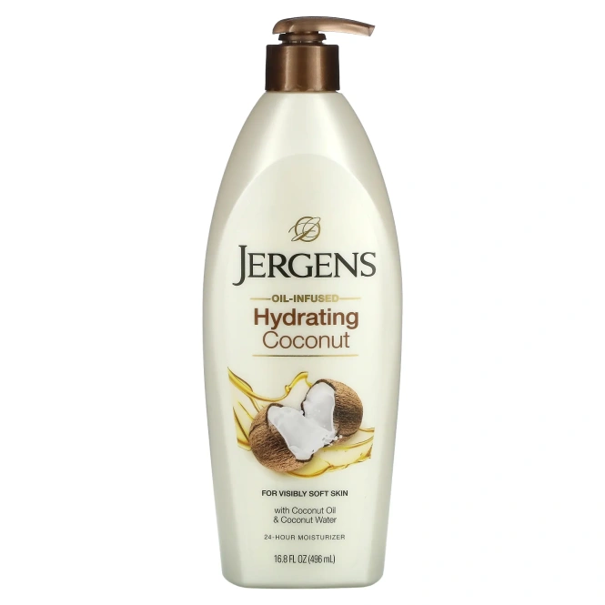 Jergens, Hydrating Coconut, увлажняющий лосьон с маслом кокоса, 496 мл