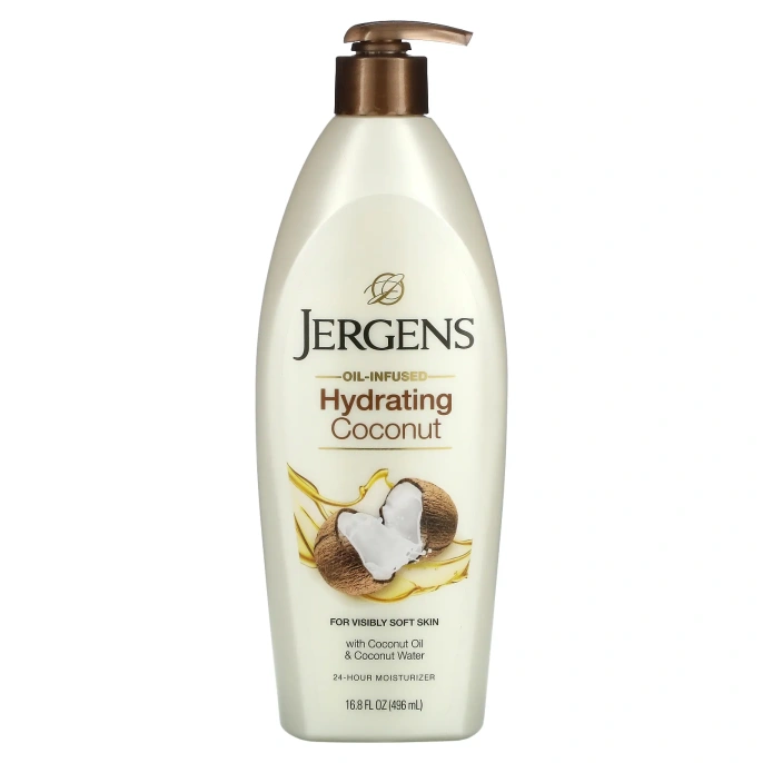 Jergens, Hydrating Coconut, увлажняющий лосьон с маслом кокоса, 496 мл
