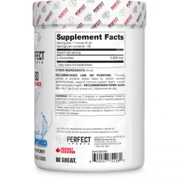 PERFECT Sports, iHerb, чистый глутамин, без вкусовых добавок, 400 г (14 унций)