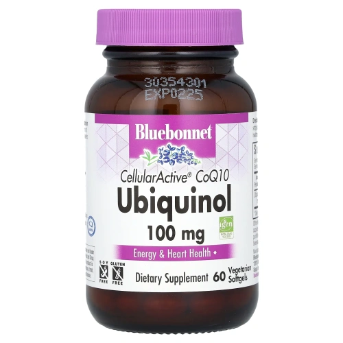 Bluebonnet Nutrition, Убихинол, Cellular Active коэнзим Q10, 50 мg, 60 вегетарианских капсул