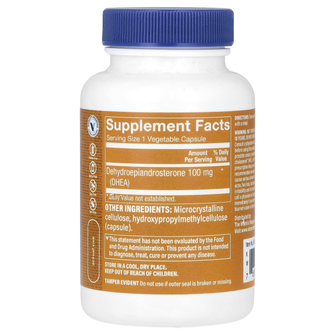 The Vitamin Shoppe, ДГЭА, 100 мг, 120 вегетарианских капсул