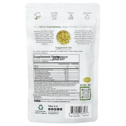 Micro Ingredients, веганское масло из водорослей с омега-3, лимон, 240 вегетарианских капсул