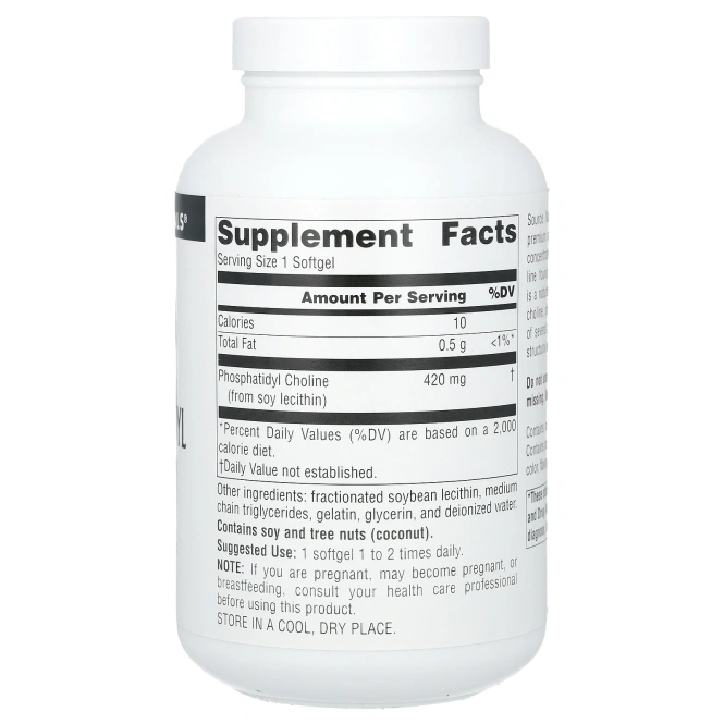 Source Naturals, Фосфатидилхолин, лецитин, 420 мг, 180 капсул