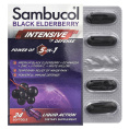 Sambucol, Черная бузина, интенсивная защита, средство 5 в 1, 24 капсулы