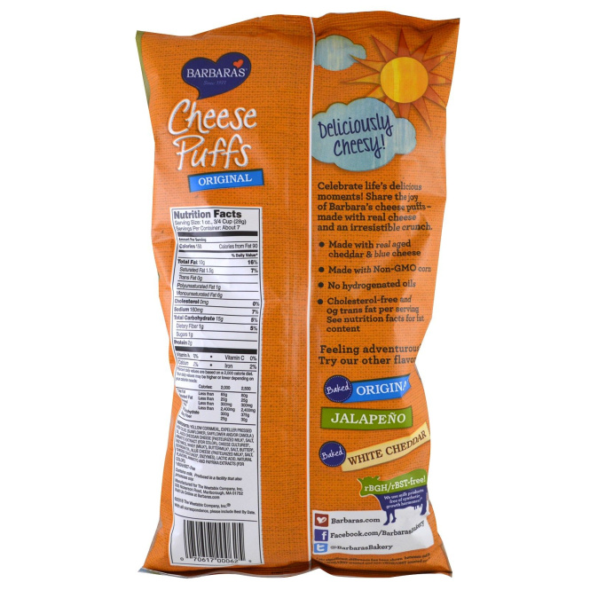 Barbara's Bakery, Сырные слойки, оригинальные, 7 унций (198 г)