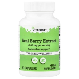 Vitacost, экстракт ягод асаи, 60 капсул (500 мг в 1 капсуле)