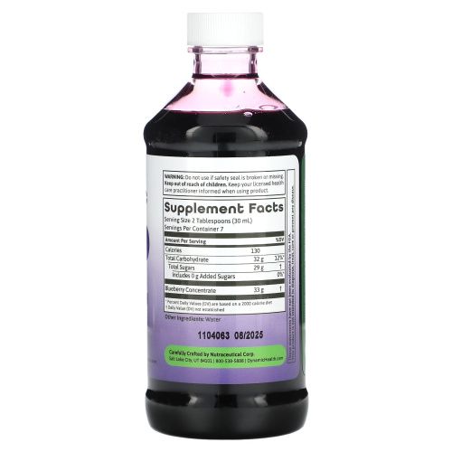 Dynamic Health  Laboratories, Pure Blueberry, 100% Juice Concentrate, Unsweetened, 8 fl oz (237 ml)
