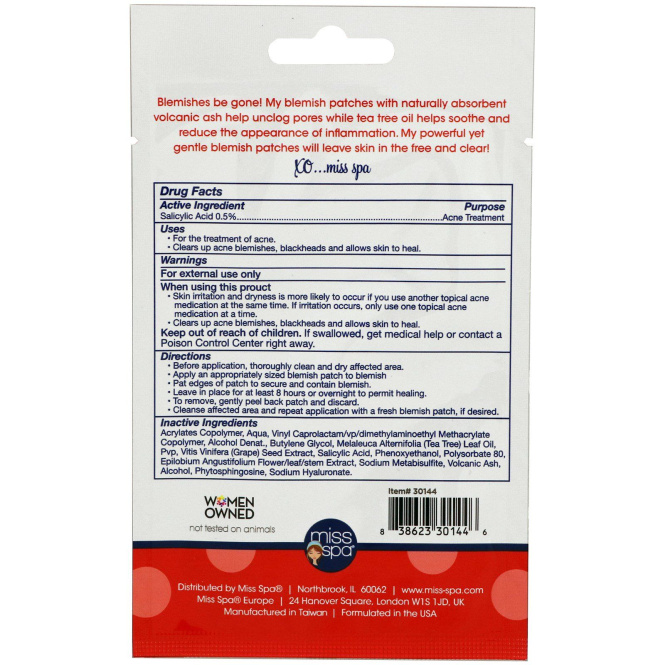Miss Spa, Чистка, патчи против пятен, 24 шт.