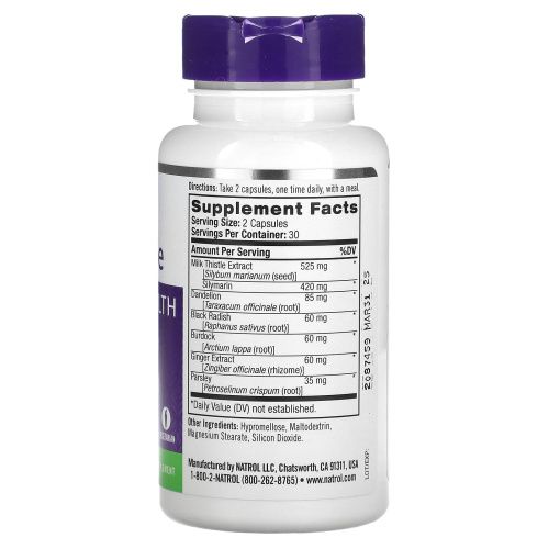 Natrol, Расторопша, 525 мг, 60 капсул
