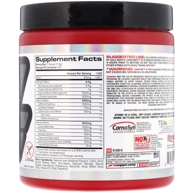 ProSupps, Mr. Hyde, Nitro X, перед тренировкой, ломтик апельсина, 7,8 унц. (222 г)