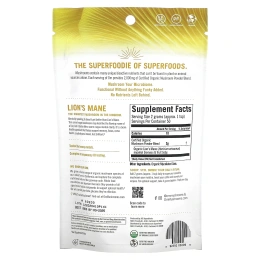Organic Mushroom Nutrition, Львиная грива, грибной порошок, 3.57 унций (100 г)