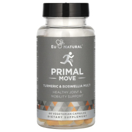 Eu Natural, Primal Move, мультивитамины с куркумой и босвеллией, 60 вегетарианских капсул