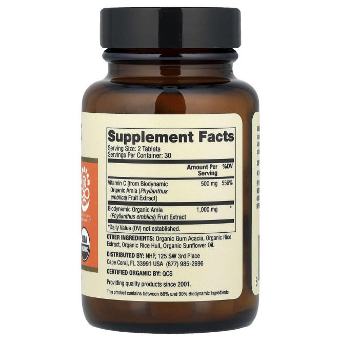 Dr. Mercola, Органический витамин C, экстракт амлы, 60 таблеток