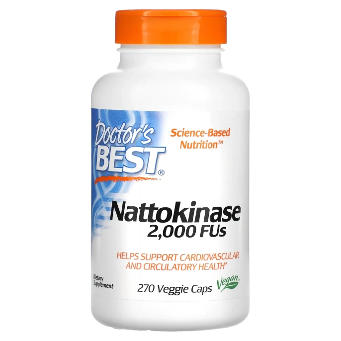Doctor's Best Наттокиназа 2000 фибринолитических единиц (FUs), 270 вегакапсул