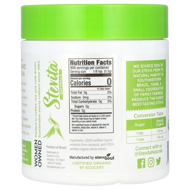 Stevita Naturals, Naturals, органическая стевия, 454 г (16 унций)