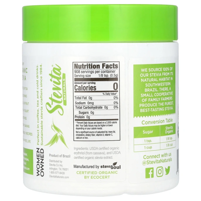 Stevita Naturals, Naturals, органическая стевия, 454 г (16 унций)