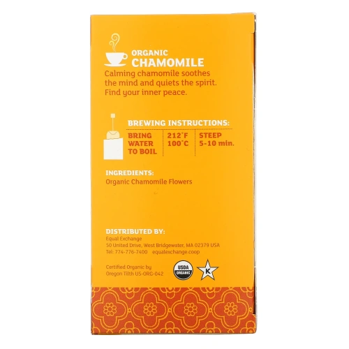 Equal Exchange, Organic Chamomile Herbal Tea, Caffeine Free, 20 Tea Bags, 0.85 oz (24 g)