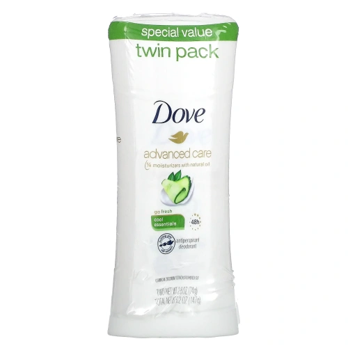 Dove, Дезодорант-антиперспирант Advanced Care Go Fresh, аромат «Основы прохлады», 2 шт. по 74 г