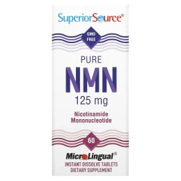Superior Source, чистый NMN, 125 мг, 60 быстрорастворимых таблеток
