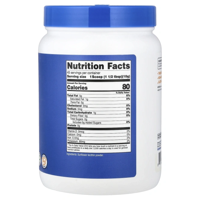 Nutricost, подсолнечный лецитин, без добавок, 454 г (16,2 унции)
